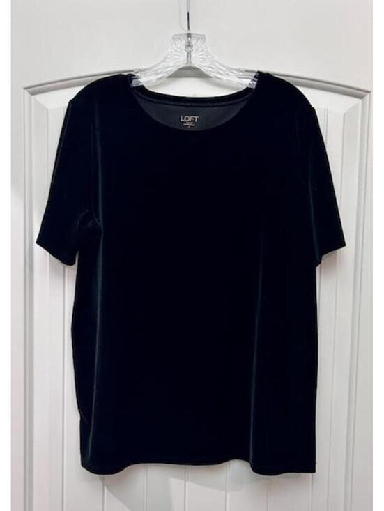 Ann Taylor Tops - 🖤 Ann Taylor Black Velvet Look Top L — GUC Essential